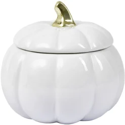 Gifi Conservation Alimentaire^Bonbonnière Halloween forme citrouille porcelaine blanc Ø18 cm