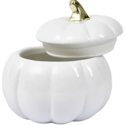 Gifi Conservation Alimentaire^Bonbonnière Halloween forme citrouille porcelaine blanc Ø18 cm