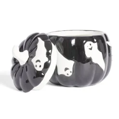 Gifi Conservation Alimentaire^Bonbonnière Halloween 1L citrouille noire fantômes blancs Ø13,5xH15,8cm