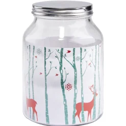 Gifi Conservation Alimentaire^Bonbonnière Noël rennes verre cordelette rouge et blanc 3 L