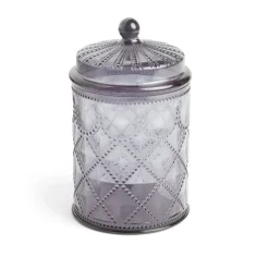 Gifi Conservation Alimentaire^Bonbonnière plastique effet capitonné noir ou transparent Ø10xH20cm
