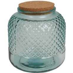 Gifi Conservation Alimentaire^Bonbonnière verre motif cactus couvercle bois et cordelette