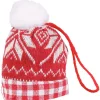 Bonnet à pompon rouge blanc^Gifi