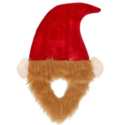 Bonnet de lutin rouge avec barbe marron Noël^Gifi Clearance