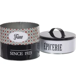 Boîte à 3 compartiments carreaux de ciment noir et blanc Rangement