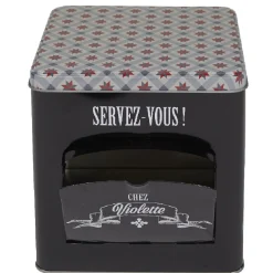 Gifi Conservation Alimentaire^Boîte à biscuits carrée design "Servez-vous - Chez Violette"