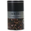 Gifi Conservation Alimentaire^Boîte à café ronde en métal décorée noir