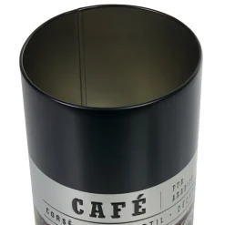 Gifi Conservation Alimentaire^Boîte à café ronde en métal décorée noir