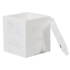 Boîte à coton résine effet marbre^Gifi New
