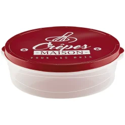 Gifi Conservation Alimentaire^Boîte à crêpes ronde avec couvercle design rouge