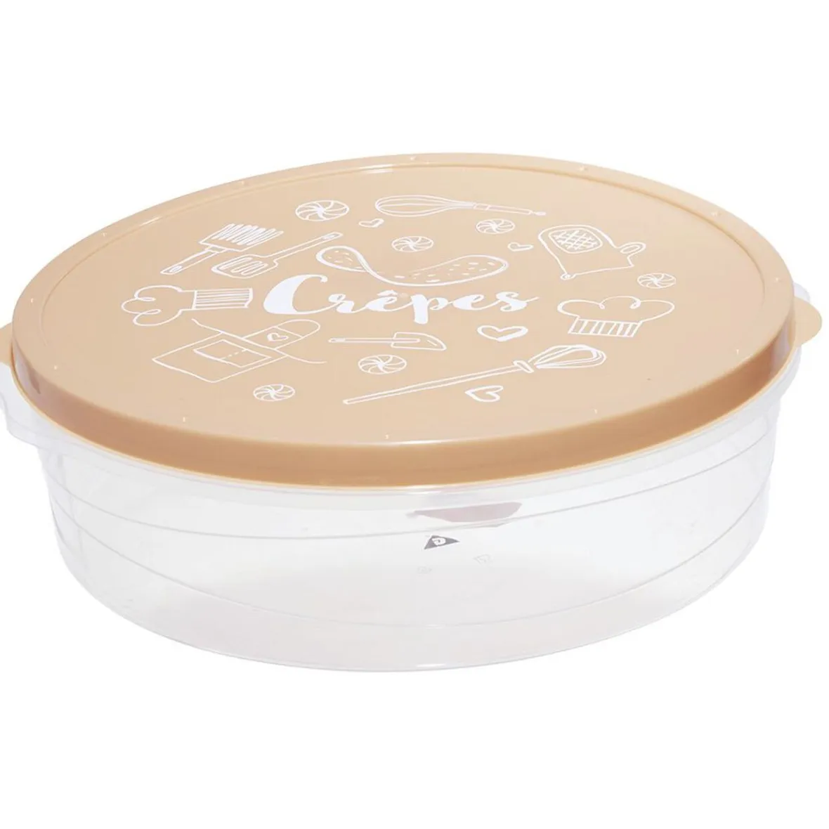 Gifi Conservation Alimentaire^Boîte à crêpes ronde avec couvercle imprimé motif cuisine Ø28xH9 cm