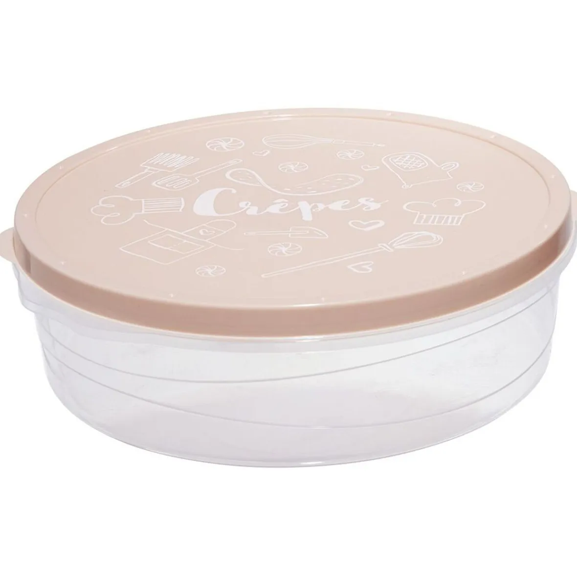Gifi Conservation Alimentaire^Boîte à crêpes ronde avec couvercle imprimé motif cuisine Ø28xH9 cm