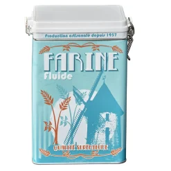 Gifi Conservation Alimentaire^Boîte à farine en métal design vintage bleu