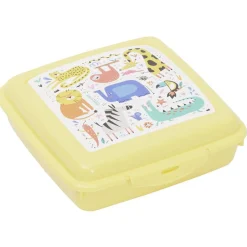 Gifi Conservation Alimentaire^Boîte à goûter carrée plastique jaune 15x14,5xH5cm