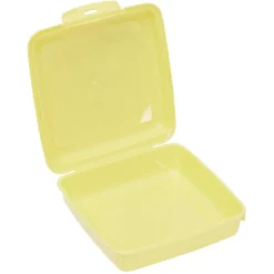 Gifi Conservation Alimentaire^Boîte à goûter carrée plastique jaune 15x14,5xH5cm