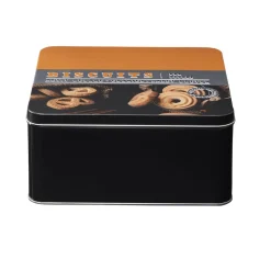 Gifi Conservation Alimentaire^Boîte à gâteaux carrée en métal décorée marron