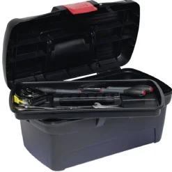 Boîte à outils plastique noir et rouge^Gifi Outlet