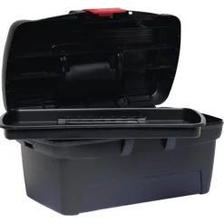 Boîte à outils plastique noir et rouge^Gifi Outlet