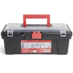 Boîte à outils plastique noir et rouge 30x14xH11cm^Gifi Hot