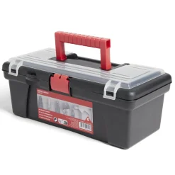 Boîte à outils plastique noir et rouge 30x14xH11cm^Gifi Hot