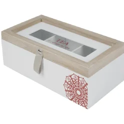 Gifi Conservation Alimentaire^Boîte à thé blanc naturel motif rosace