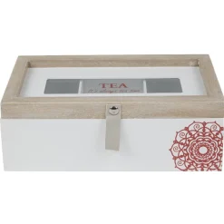 Gifi Conservation Alimentaire^Boîte à thé blanc naturel motif rosace