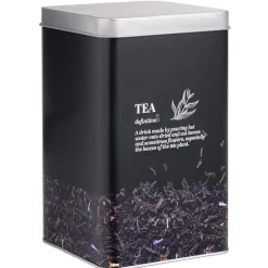 Gifi Conservation Alimentaire^Boîte à thé en métal noir design Tea - 10,7x10,7xH.17,5cm