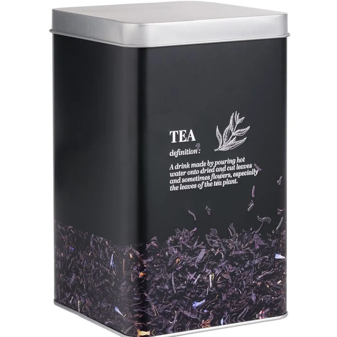 Gifi Conservation Alimentaire^Boîte à thé en métal noir design Tea - 10,7x10,7xH.17,5cm