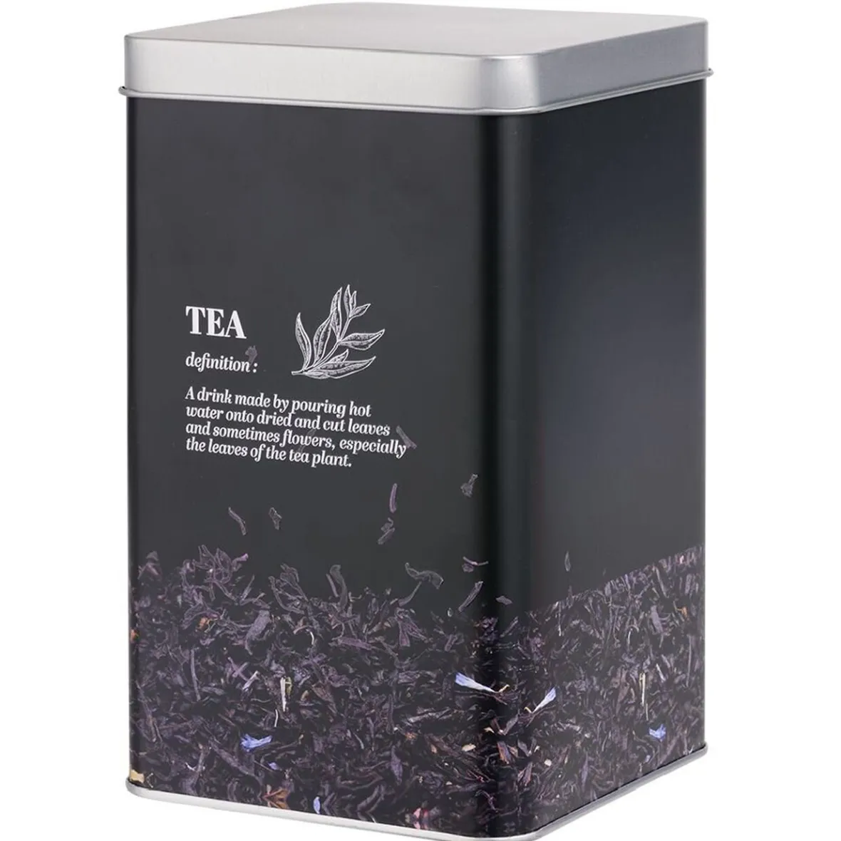 Gifi Conservation Alimentaire^Boîte à thé en métal noir design Tea - 10,7x10,7xH.17,5cm
