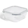 Gifi Conservation Alimentaire^Boîte alimentaire carrée en verre avec couvercle étanche à clips 800ml