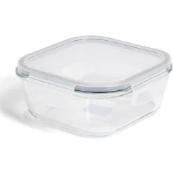 Gifi Conservation Alimentaire^Boîte alimentaire carrée en verre avec couvercle étanche à clips 800ml
