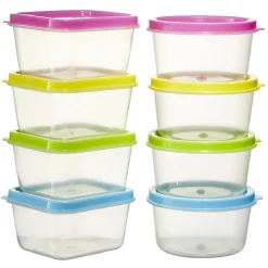 Gifi Conservation Alimentaire^Boîte alimentaire couvercle multicolore 65 ml x8