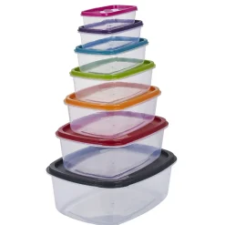 Gifi Conservation Alimentaire^Boîte alimentaire en plastique avec couvercle coloré x7