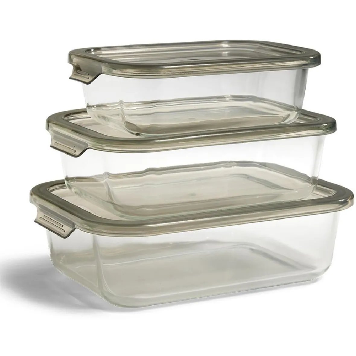 Gifi Conservation Alimentaire^Boîte alimentaire en verre avec couvercle étanche à clips 1,5L