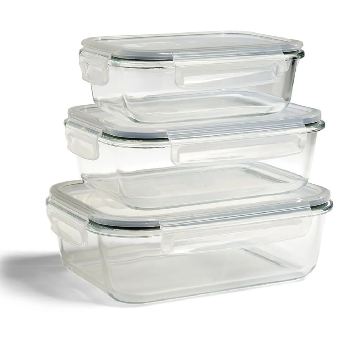 Gifi Conservation Alimentaire^Boîte alimentaire en verre avec couvercle plastique à clips 640ml