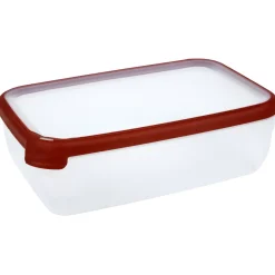 Gifi Conservation Alimentaire^Boîte alimentaire hermétique rectangulaire transparente et rouge 4 L