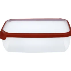 Gifi Conservation Alimentaire^Boîte alimentaire hermétique rectangulaire transparente et rouge 4 L