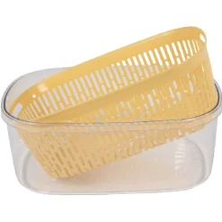 Gifi Conservation Alimentaire^Boîte alimentaire hermétique avec panier fraîcheur 4 L jaune