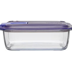 Gifi Conservation Alimentaire^Boîte alimentaire Luminarc Easy Box verre transparent et bleu 122 cl
