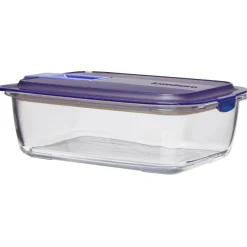 Gifi Conservation Alimentaire^Boîte alimentaire Luminarc Easy Box verre transparent et bleu 122 cl