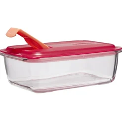 Gifi Conservation Alimentaire^Boîte alimentaire Luminarc verre Esay Box transparent et rouge 122 cl