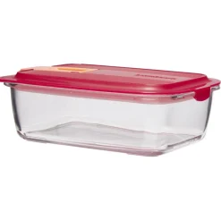 Gifi Conservation Alimentaire^Boîte alimentaire Luminarc verre Esay Box transparent et rouge 122 cl
