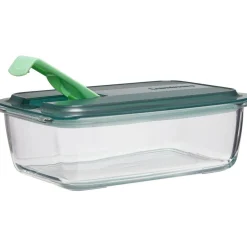 Gifi Conservation Alimentaire^Boîte alimentaire Luminarc verre Esay Box transparent et vert 122 cl
