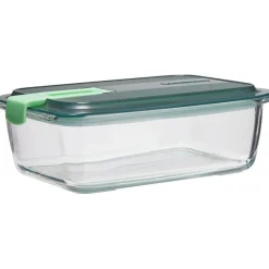Gifi Conservation Alimentaire^Boîte alimentaire Luminarc verre Esay Box transparent et vert 122 cl