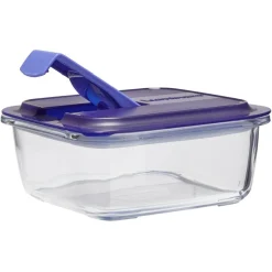Gifi Conservation Alimentaire^Boîte alimentaire Luminarc verre Easy Box transparent et vert 76 cl