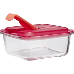 Gifi Conservation Alimentaire^Boîte alimentaire Luminarc verre Esay Box transparent et rouge 76 cl
