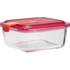 Gifi Conservation Alimentaire^Boîte alimentaire Luminarc verre Esay Box transparent et rouge 76 cl