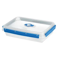 Gifi Conservation Alimentaire^Boîte alimentaire rectangulaire transparente bleu et blanc 2L