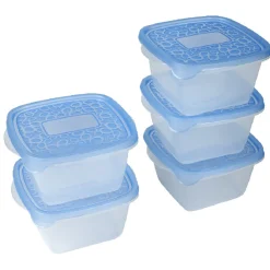 Gifi Conservation Alimentaire^Boîte alimentaire Take away 1.1 L transparente et bleue x5
