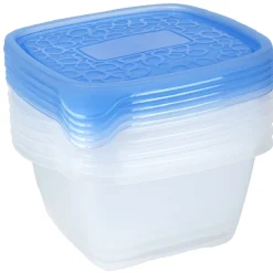 Gifi Conservation Alimentaire^Boîte alimentaire Take away 1.1 L transparente et bleue x5